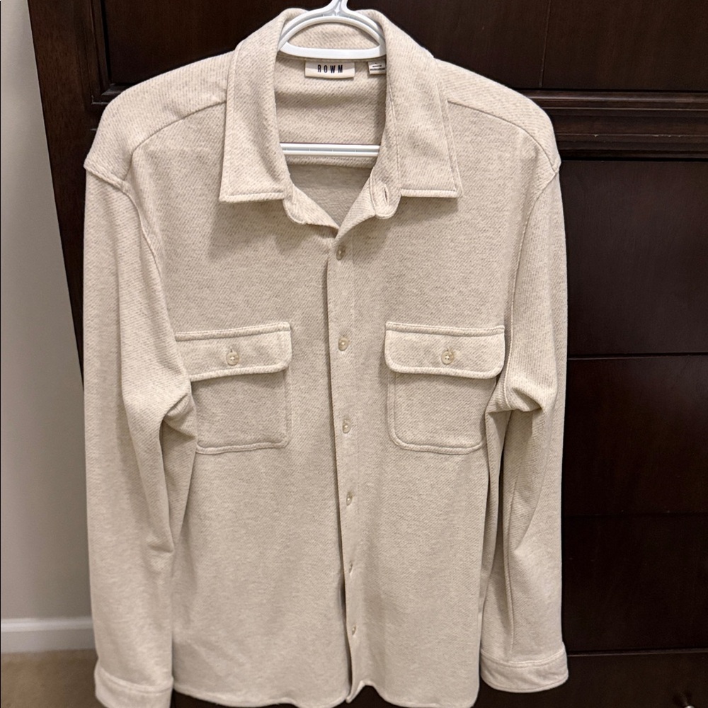 ROWM Men's Cream button down shirt size large